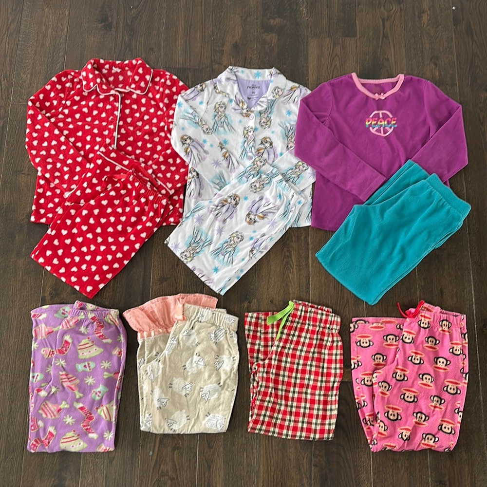 Girls Fleece/Flannel Pajama Bundle (size 10)